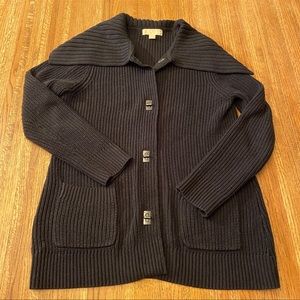 Michael Kors Ribbed Tunic Cardigan Sweater Medium
